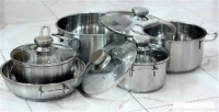 Bộ nồi inox 5 chiếc Fivestar vung kính,3 đáy